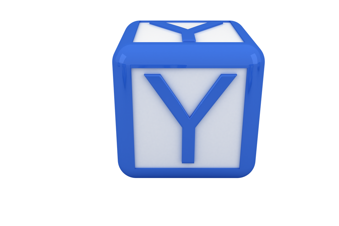 White and Blue Letter Y Cube on Transparent Background - Download Free Stock Images Pikwizard.com