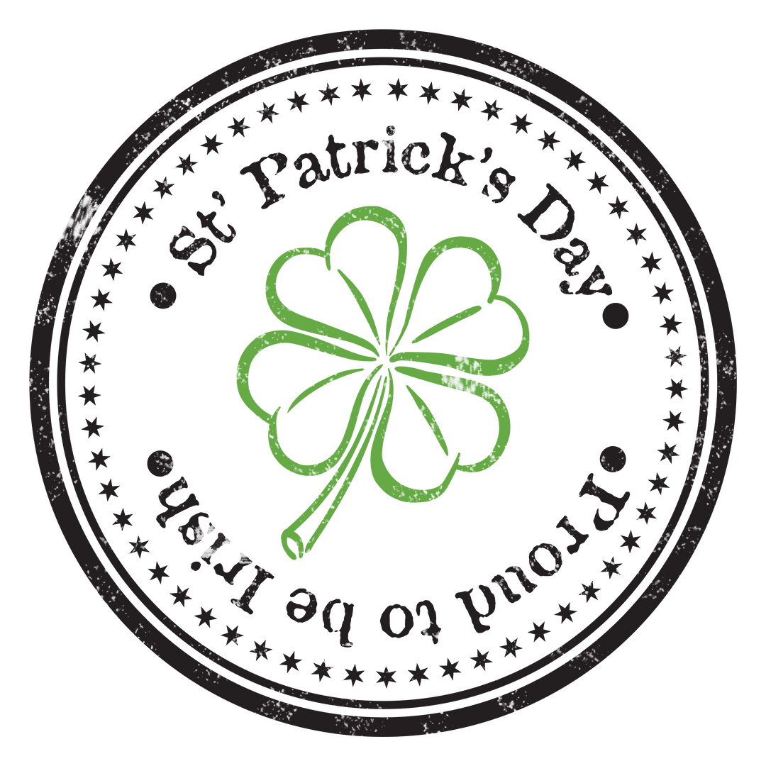St. Patrick's Day Clover Emblem on Transparent Background