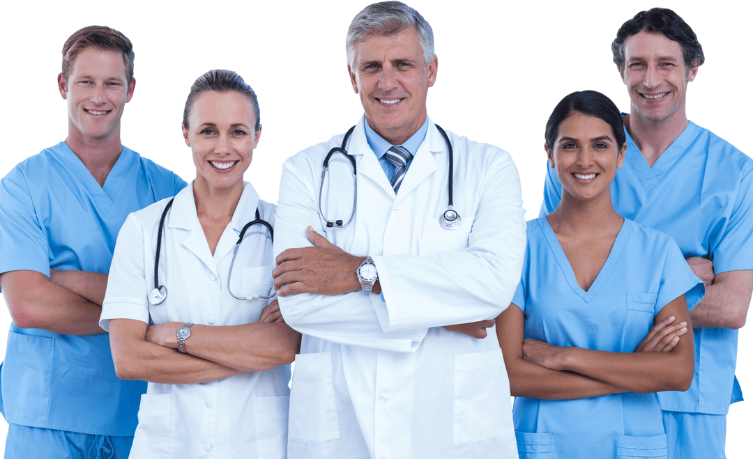 Transparent Medical Team with Confident Expressions