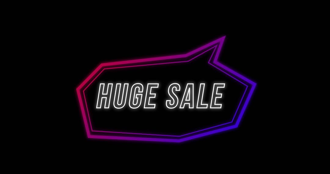 Retro Eighties Neon Huge Sale Sign Bold Statement - Free Images, Stock Photos and Pictures on Pikwizard.com