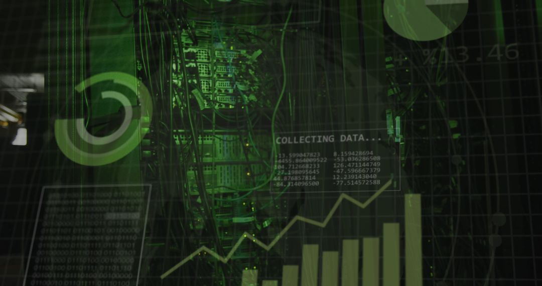 Data processing on digital computer servers concept