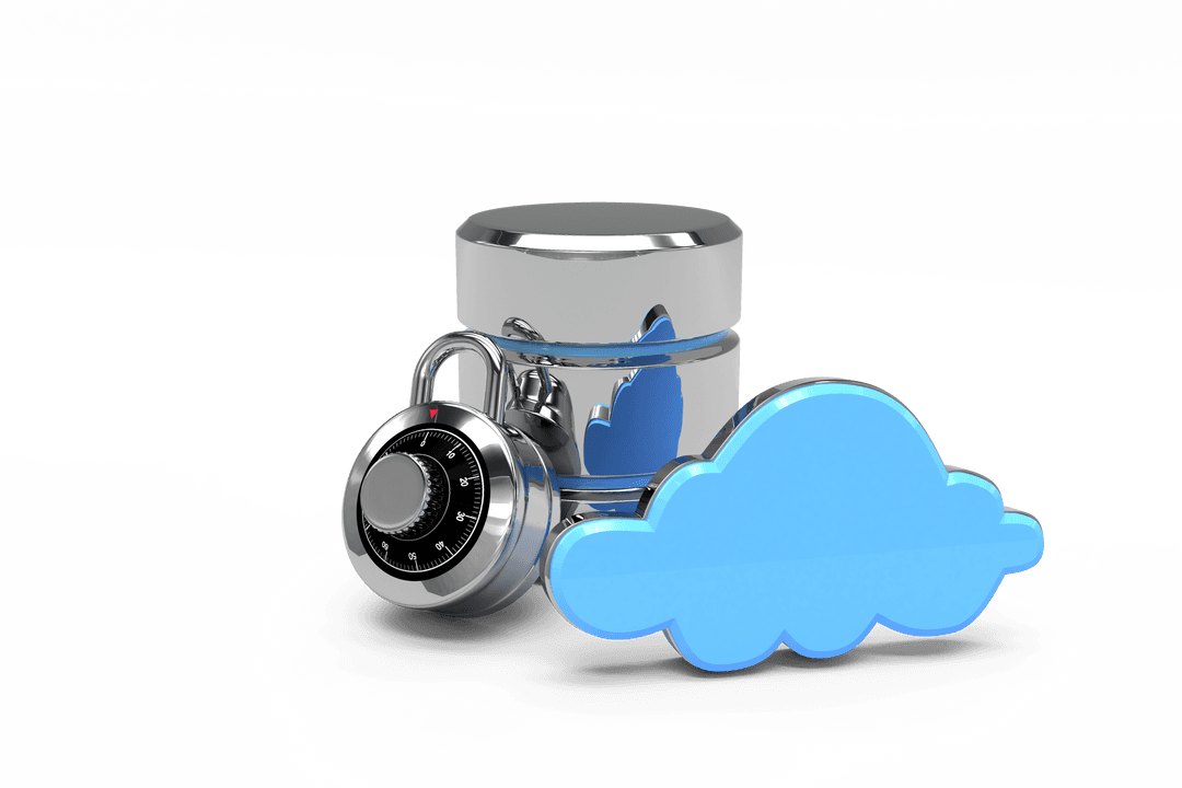 Secure Cloud Storage with Combination Lock and Database Icon Transparent - Download Free Stock Images Pikwizard.com