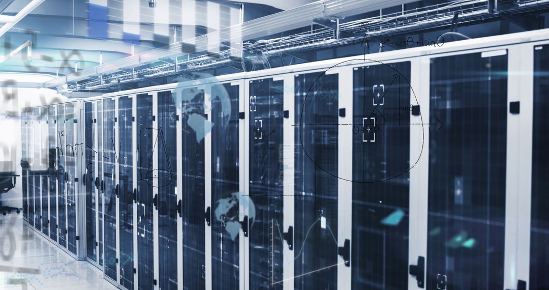 Global Data Processing in Modern Server Room With Complex Formulas - Free Images, Stock Photos and Pictures on Pikwizard.com