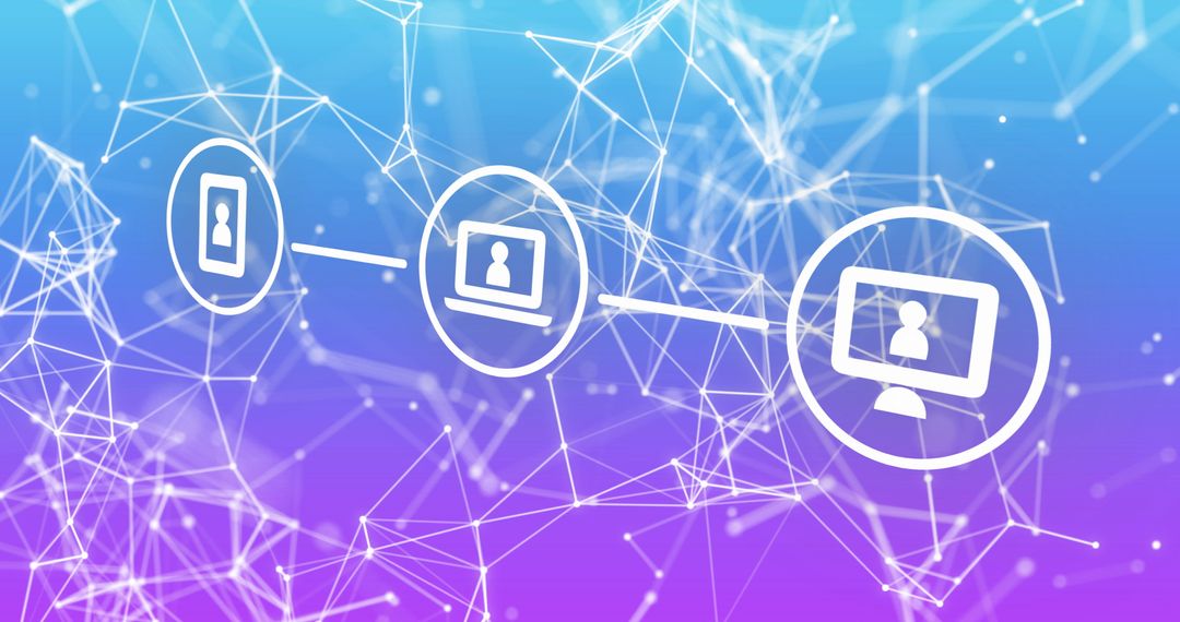 Abstract Digital Connections and Media Icons