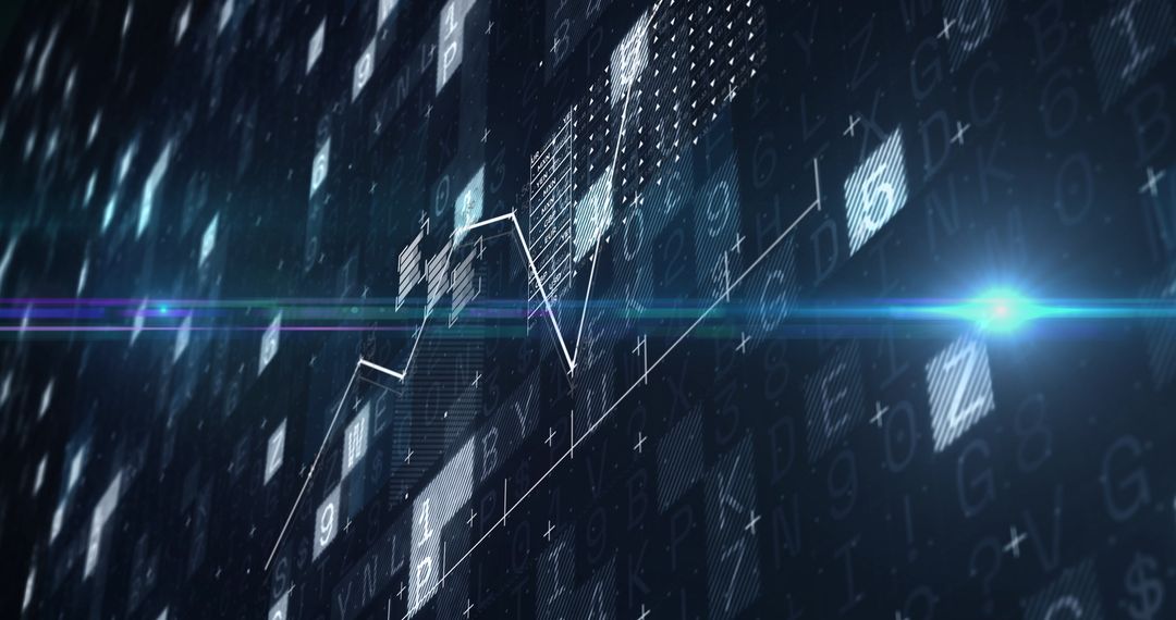Abstract Financial Graph on Digital Analysis Background