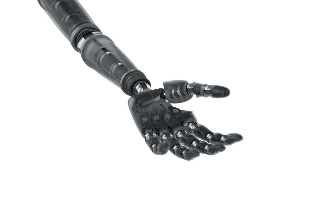 Robotic Hand on Transparent Background Technology Innovation Design