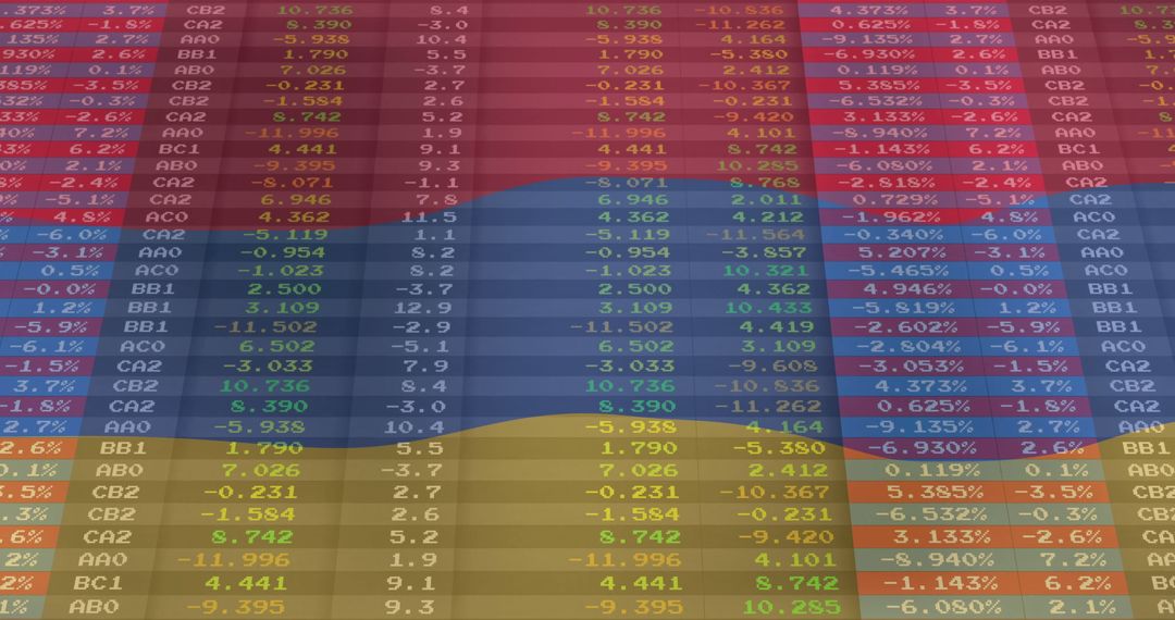 Data Analytics Dashboard Overlaying National Colors