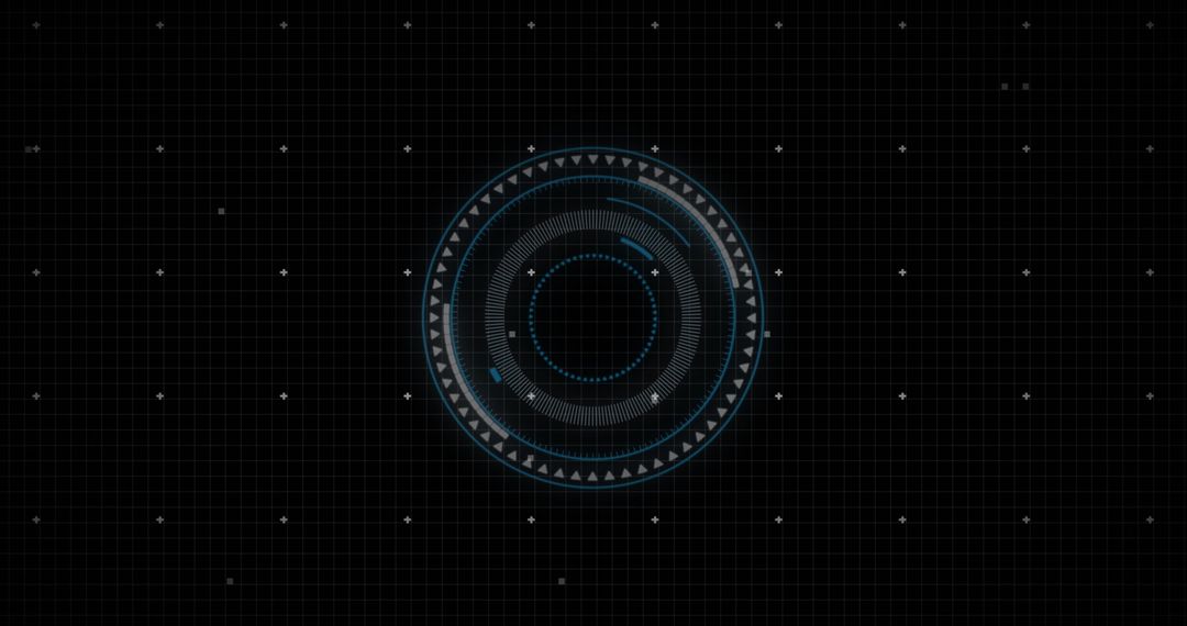 Futuristic Digital Interface with Blue Circular Scanner