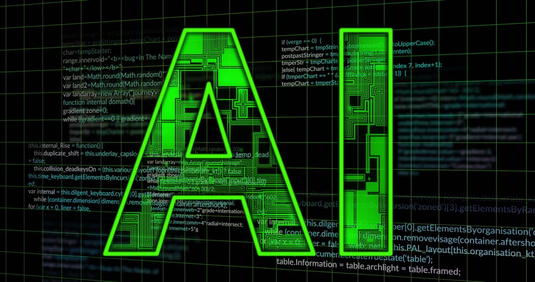 Artificial Intelligence Text Overlay on Digital Code Background - Free Images, Stock Photos and Pictures on Pikwizard.com