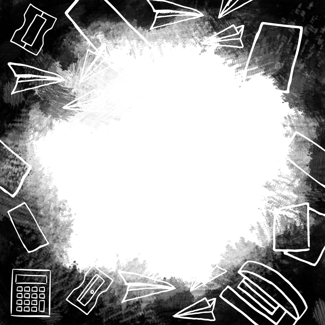 Transparent Office Icons Collection on Clear Background