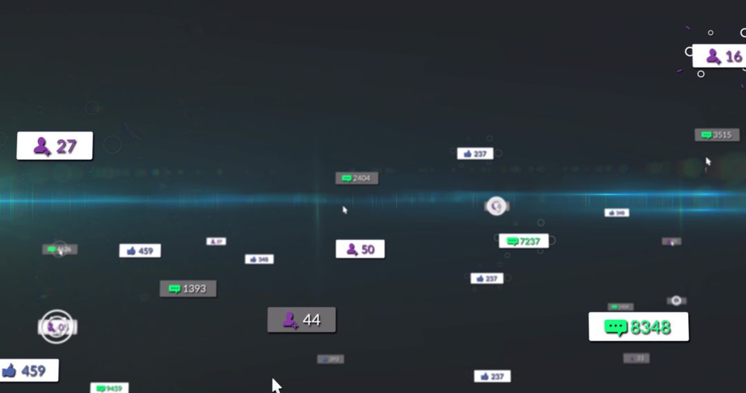 Digital Analytics Interface with Real-Time Notifications and Statistics
