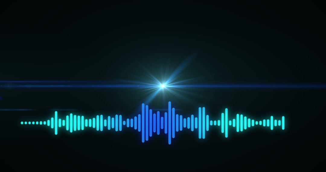 Digital Sound Wave with Light Flare Abstract Background