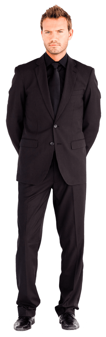 Transparent Young Businessman in Formal Suit