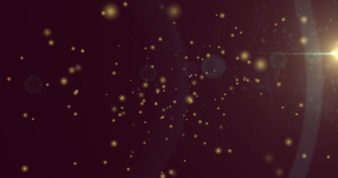 Golden Particles and Bokeh Light on Brown Background