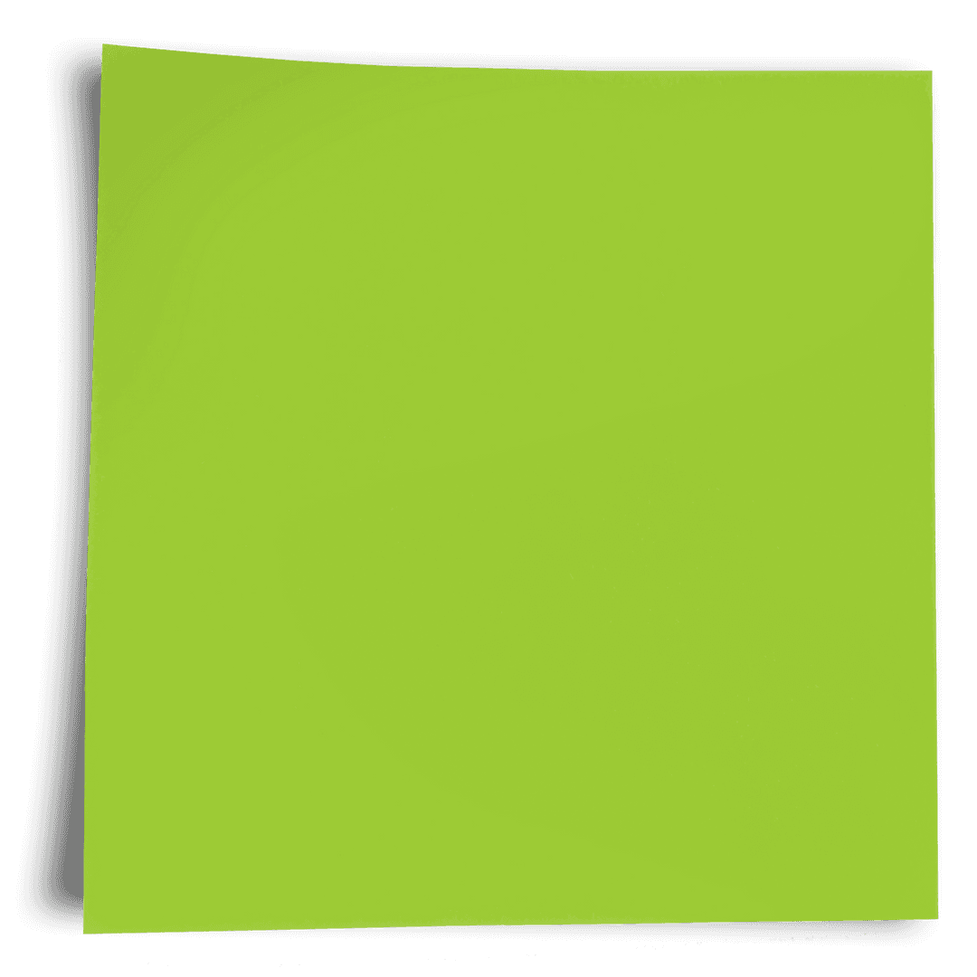 Bright Green Abstract Shape on Transparent Background