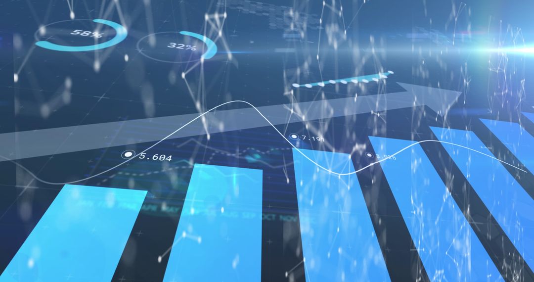 Global Financial Data Digital Interface with Ascending Arrow