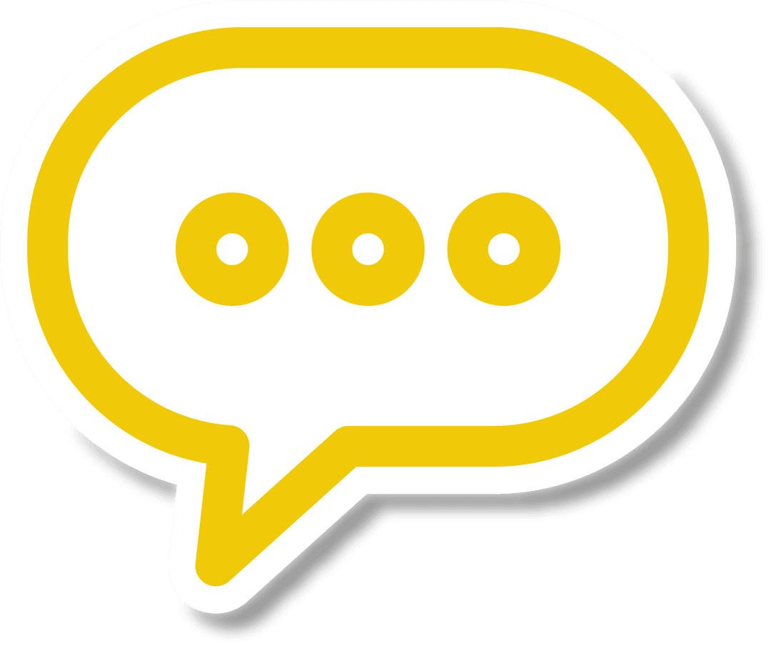 Yellow Speech Bubble Icon with Transparent Background