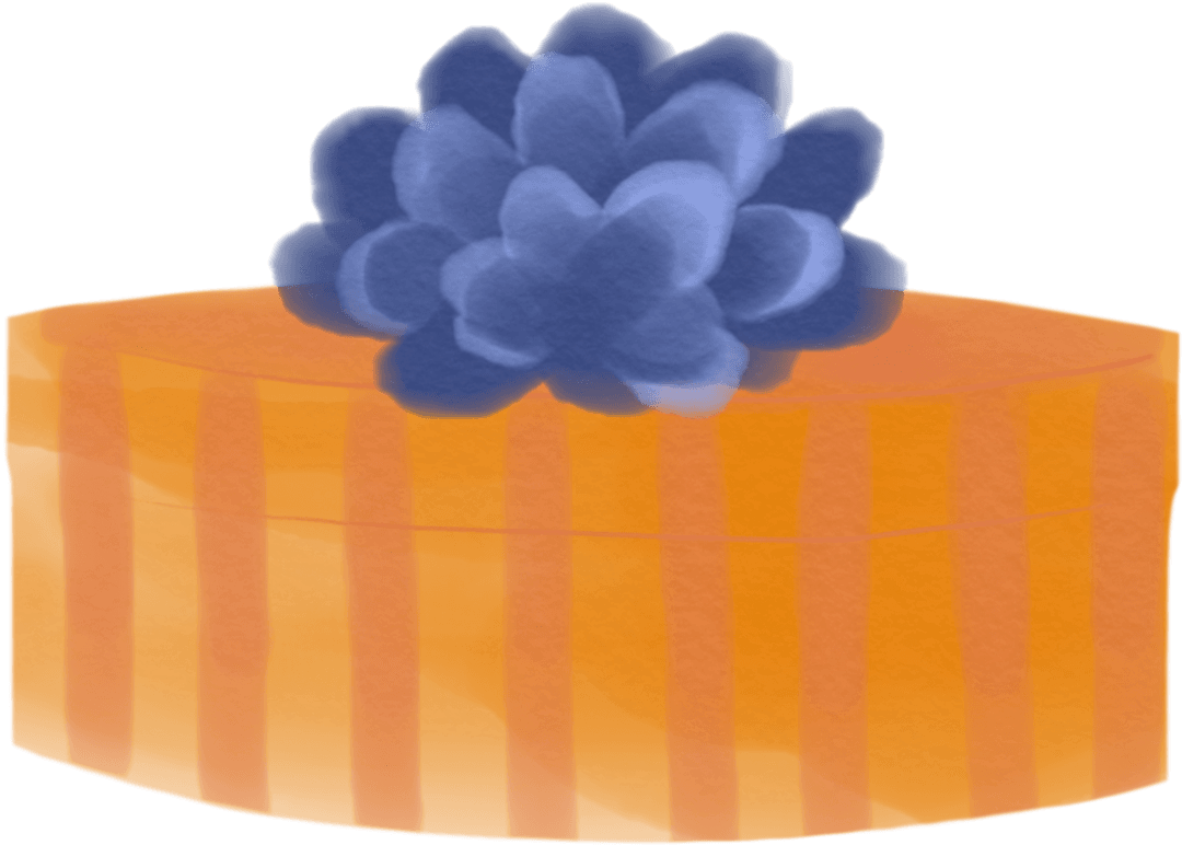 Cuboid Gift Box with Dark Blue Flower Cap Transparent