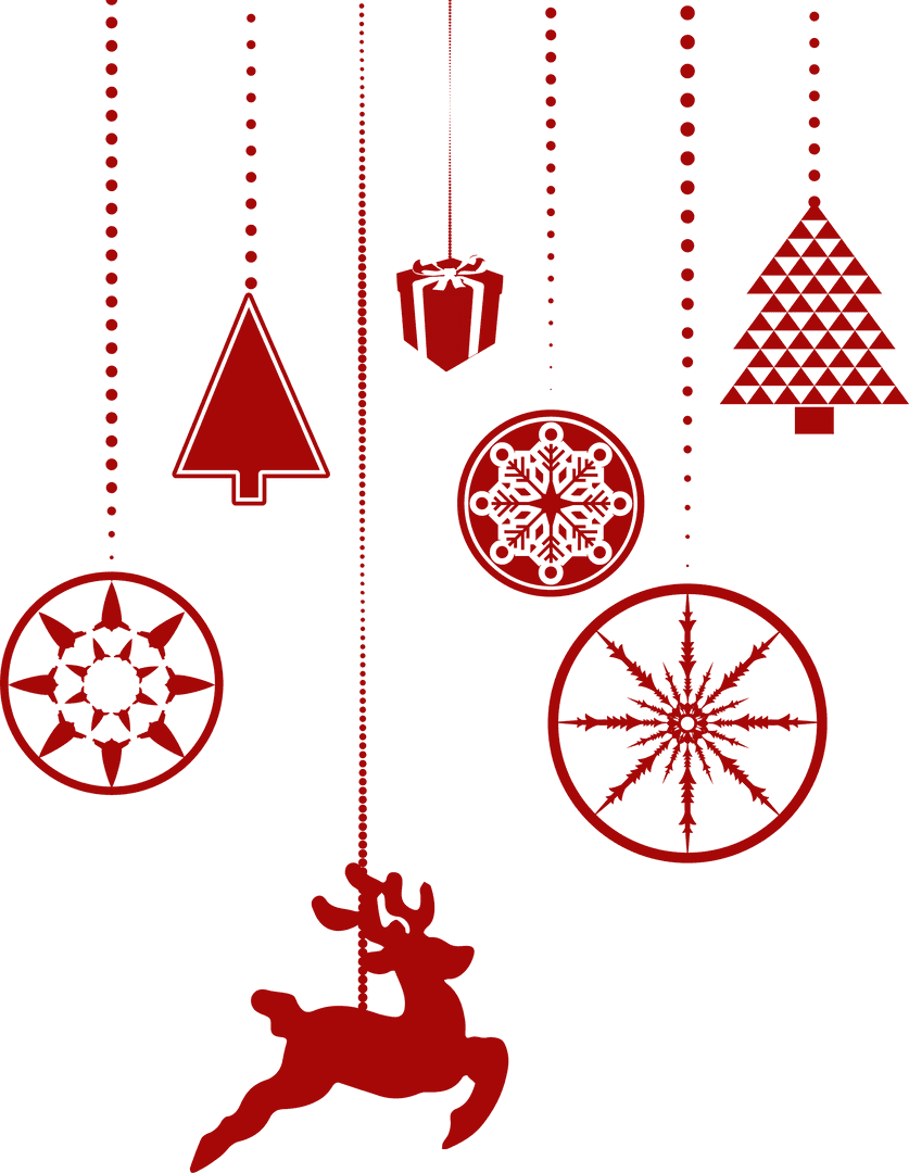 Transparent Red Hanging Christmas Ornaments