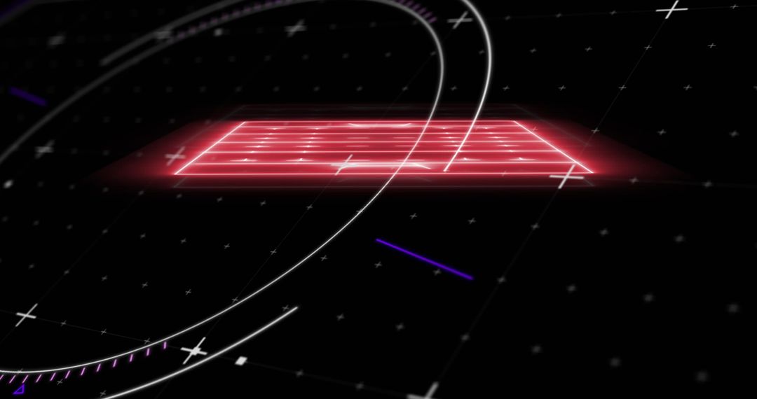 Futuristic Neon Sports Field with Digital Markers