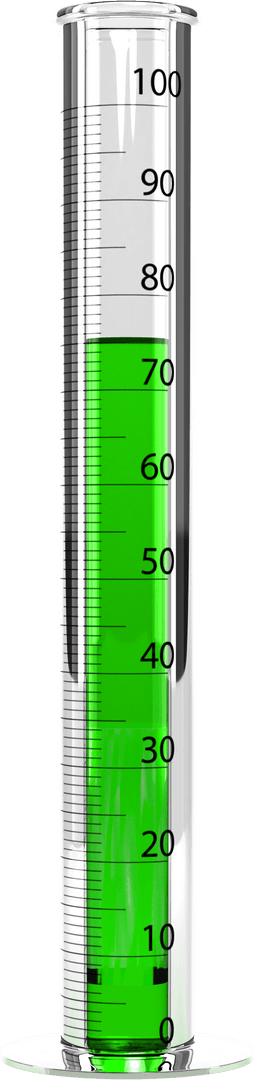 Transparent Measuring Cylinder with Green Liquid Efficient for Science