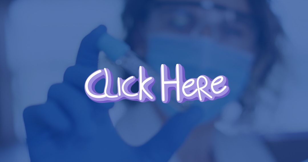 Scientist Holding Glass Vial in Laboratory with Call to Action Overlay