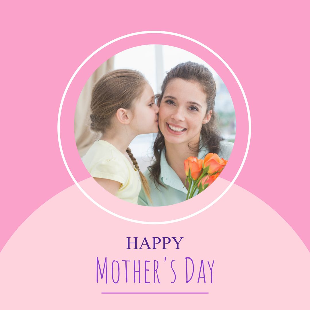 Happy Mother's Day Card with Mother and Daughter Celebrating