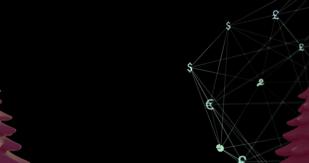 Global Networking with Currency Symbols on Digital Grid Overlay