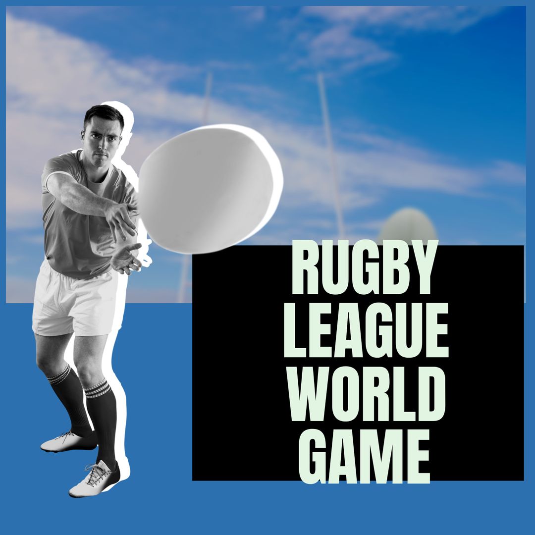 Rugby Player in Action with World Championship Theme