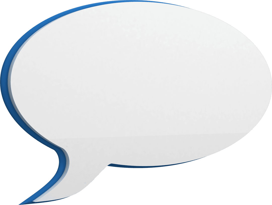 Transparent Speech Bubble Symbol on White Background