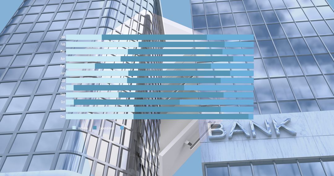 Futuristic Business Graph Overlapping Modern Skyscrapers