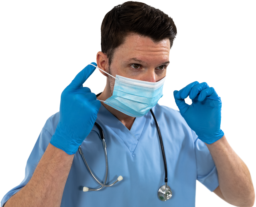 Transparent Male Healthcare Worker Wearing Surgical Mask and Gloves - Download Free Stock Images Pikwizard.com