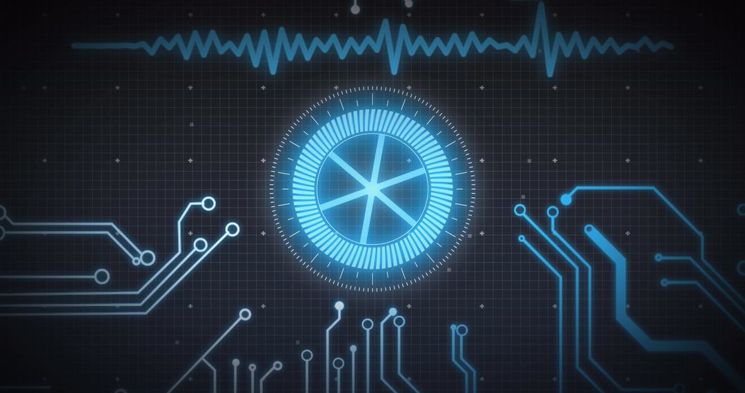 Digital Interface with Blue Circuit Design and Radar