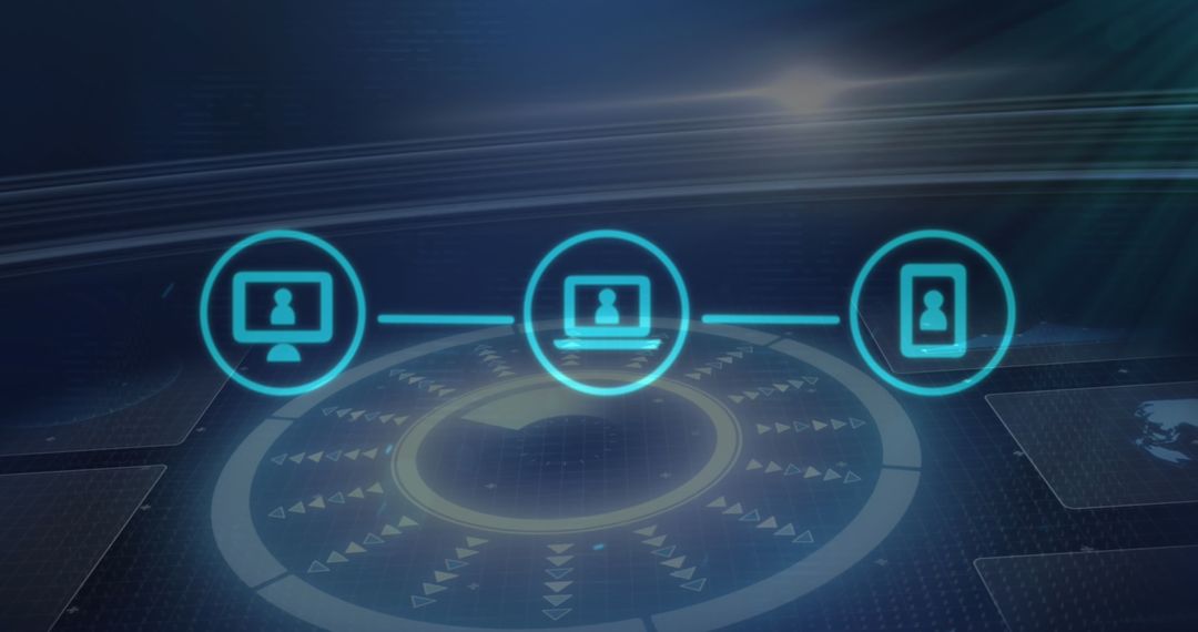 Digital Network Connections on Futuristic Interface Background
