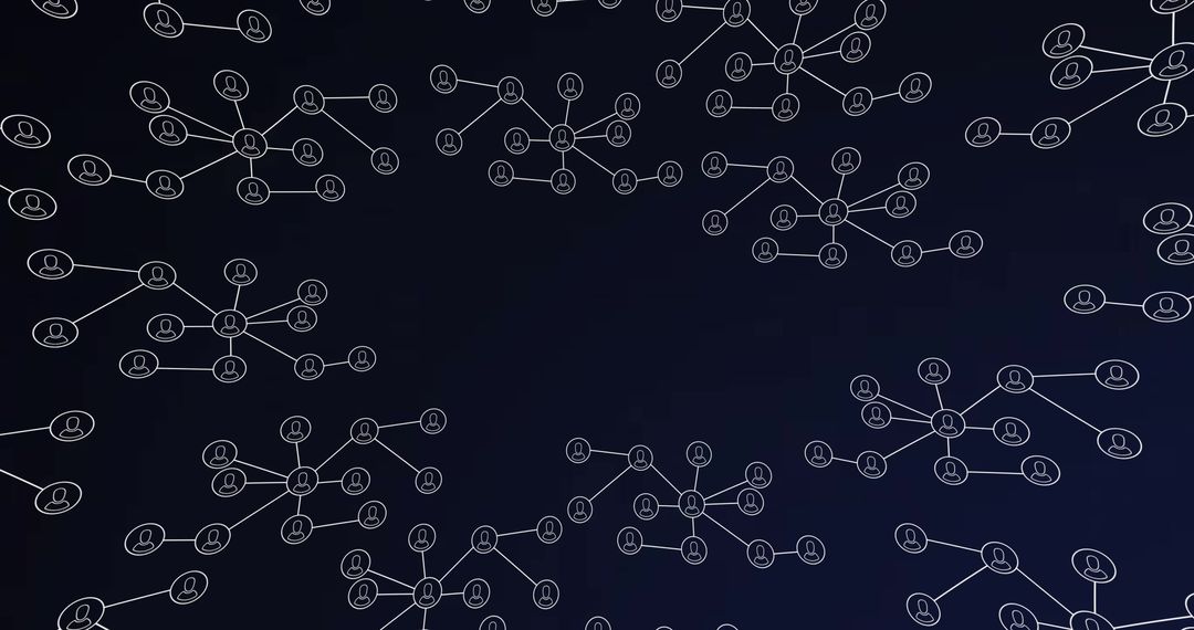 Abstract Digital Network Connectivity with User Icons