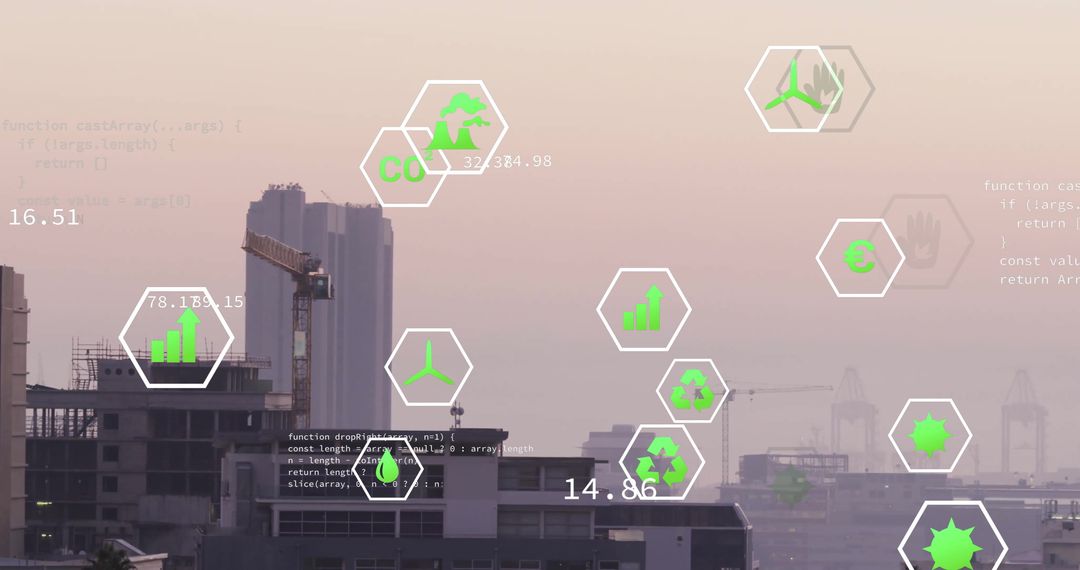 Eco-Friendly Digital Network Interface Over Urban Skyline