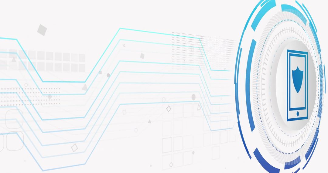 Modern Digital Shield Illustration with Geometric Patterns