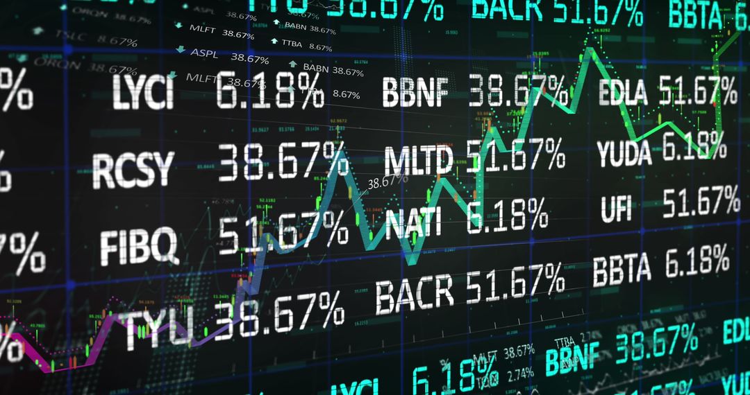 Digital Stock Market Display with Data Visualization Dashboard