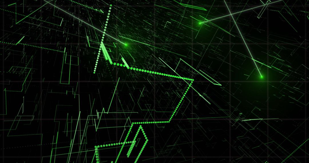 Futuristic Digital Network with Green Light Trajectories