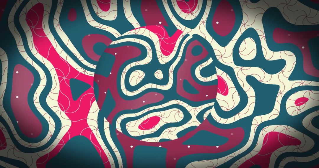 Colorful Abstract Shapes in Motion on Liquid Background