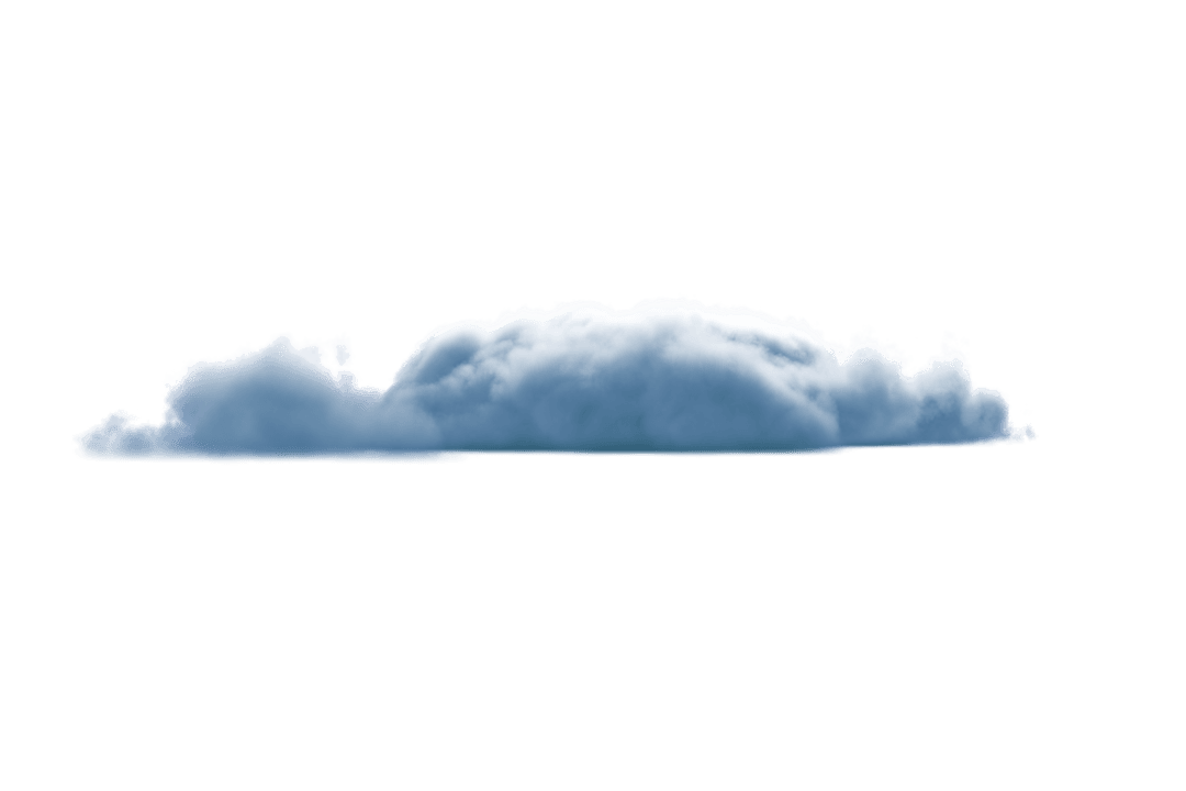 Transparent Fluffy Cloud with Soft Edges on White