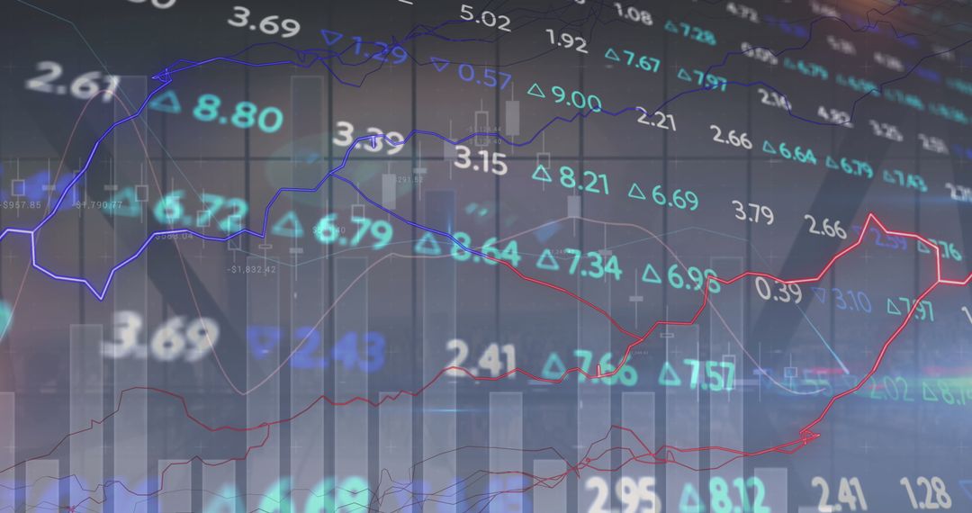 Digital Financial Analysis Over Cityscape Scene