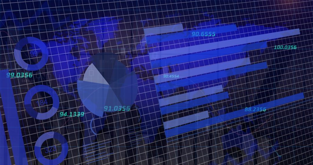 Digital Financial Data Visualization with Charts and World Map