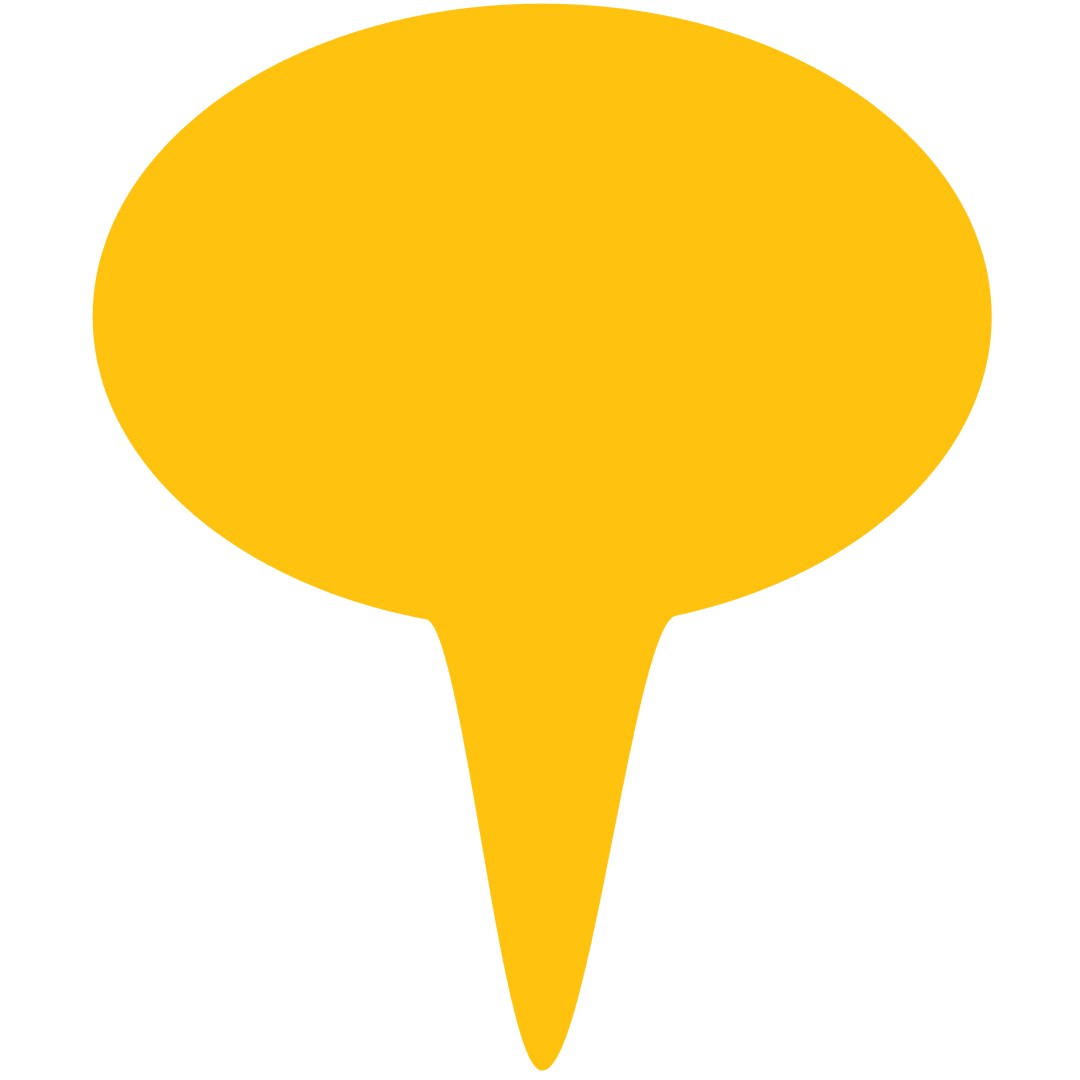 Yellow Pin Icon on Transparent Background