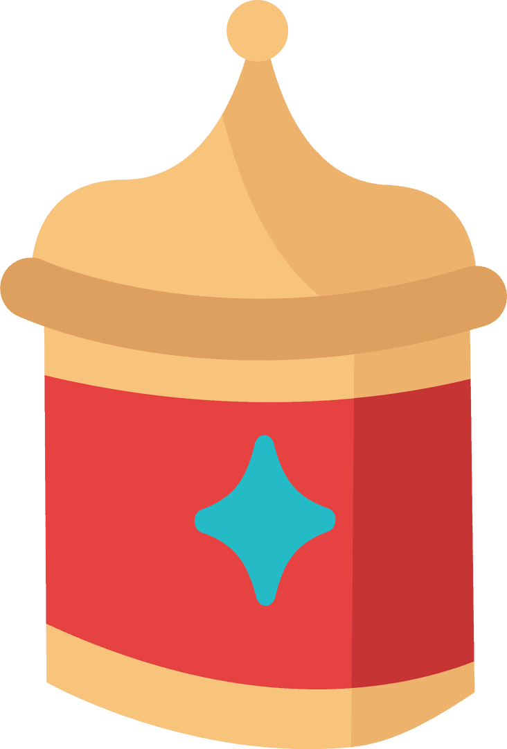 Ornate Decorative Jar with Star Motif Transparent Background