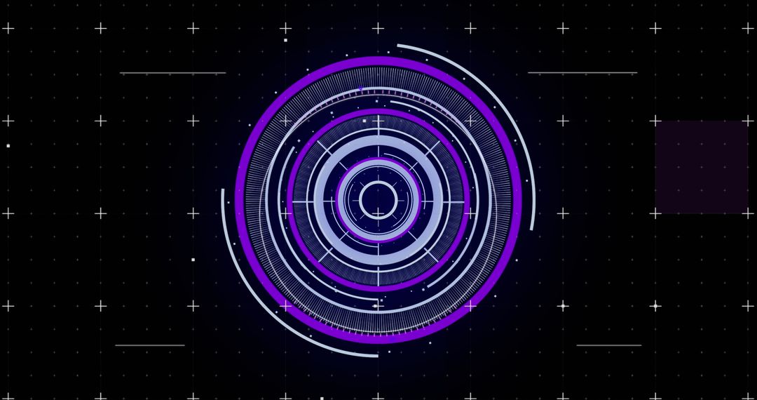 Futuristic Digital Interface with Glowing Concentric Circles