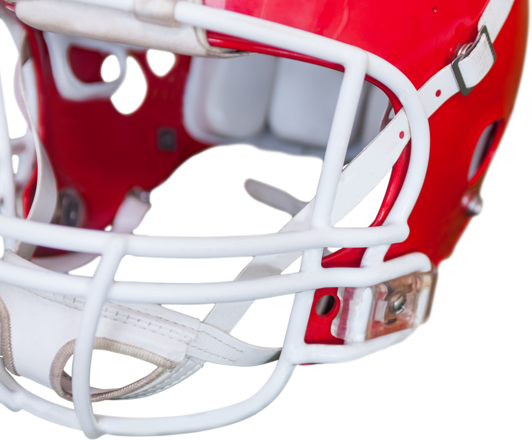 Close-Up Transparent American Football Helmet With Red Outer Shell - Download Free Stock Images Pikwizard.com