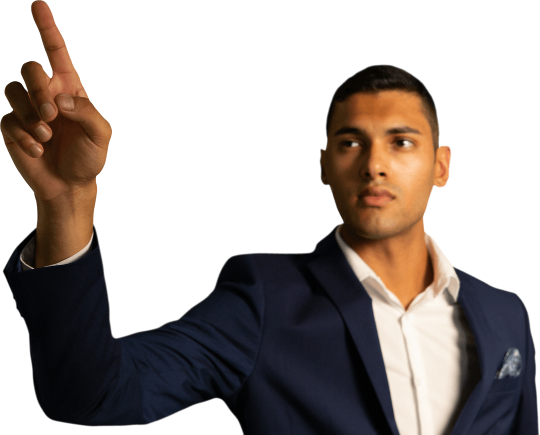 Transparent Touch Interface Technology Businessman