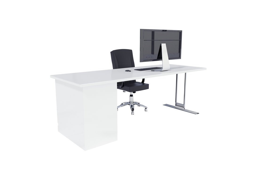 Modern Office Desk with Computer Transparent Background - Download Free Stock Images Pikwizard.com