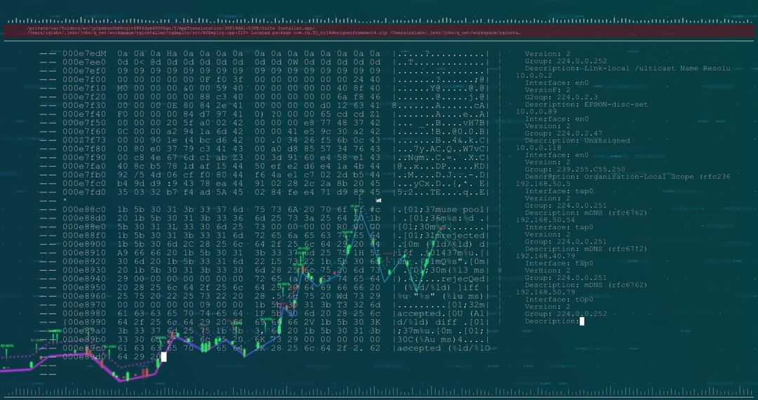Data Processing Diagram on Digital Interface Background